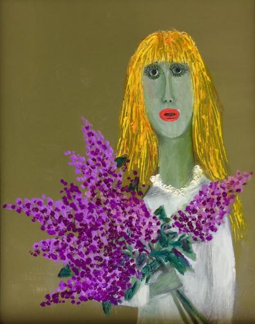 Josef Nowinka M&auml;dchen mit Flieder - LÄKEMÄKER