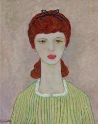 Josef Nowinka - Frau mit Perlenohrringen