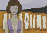 Josef Nowinka - Frau mit lila Trägern