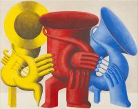 Hans Ticha - Bläser Rot-Gelb-Blau