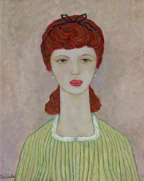 Josef Nowinka Frau mit Perlenohrringen - LÄKEMÄKER