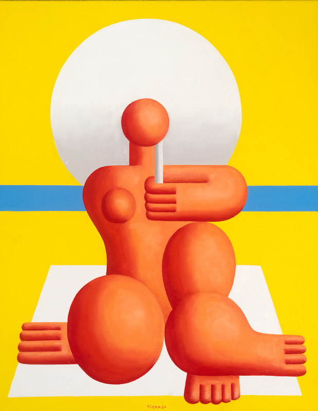 Hans Ticha - Frau mit Sonnenschirm