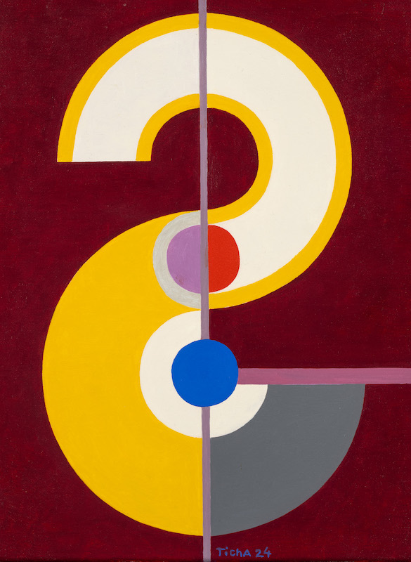 Hans Ticha - Großes S mit blauem Punk